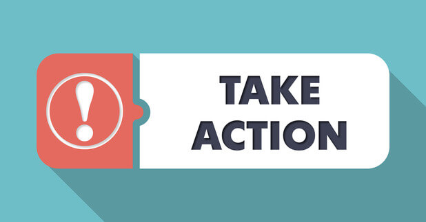 Take Action on Blue in Flat Design.